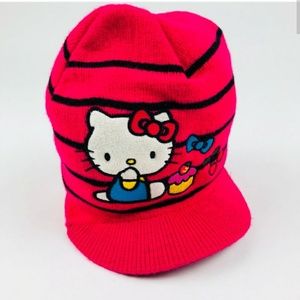 Hello kitty cupcake pink kawaii beanie hat w bill